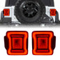 American Modified Tunnel Tail Lights - Black Housing - Red Lens - AMJPAC03314