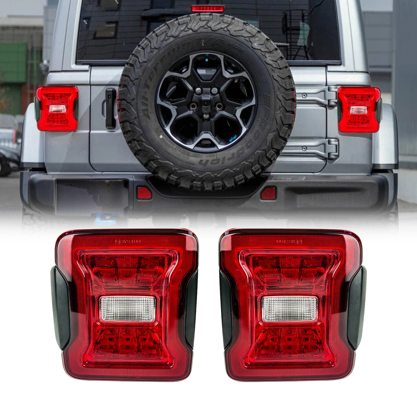 American Modified Red Lens JK To JL Conversion LED Tail Lights - AMJPAC03318