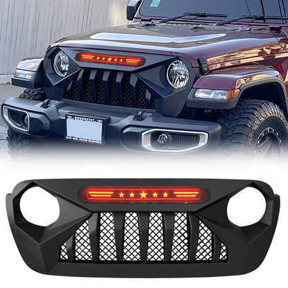 American Modified Demon Grille With Red 5 Star LED Lights Bar - AMJPCA00110