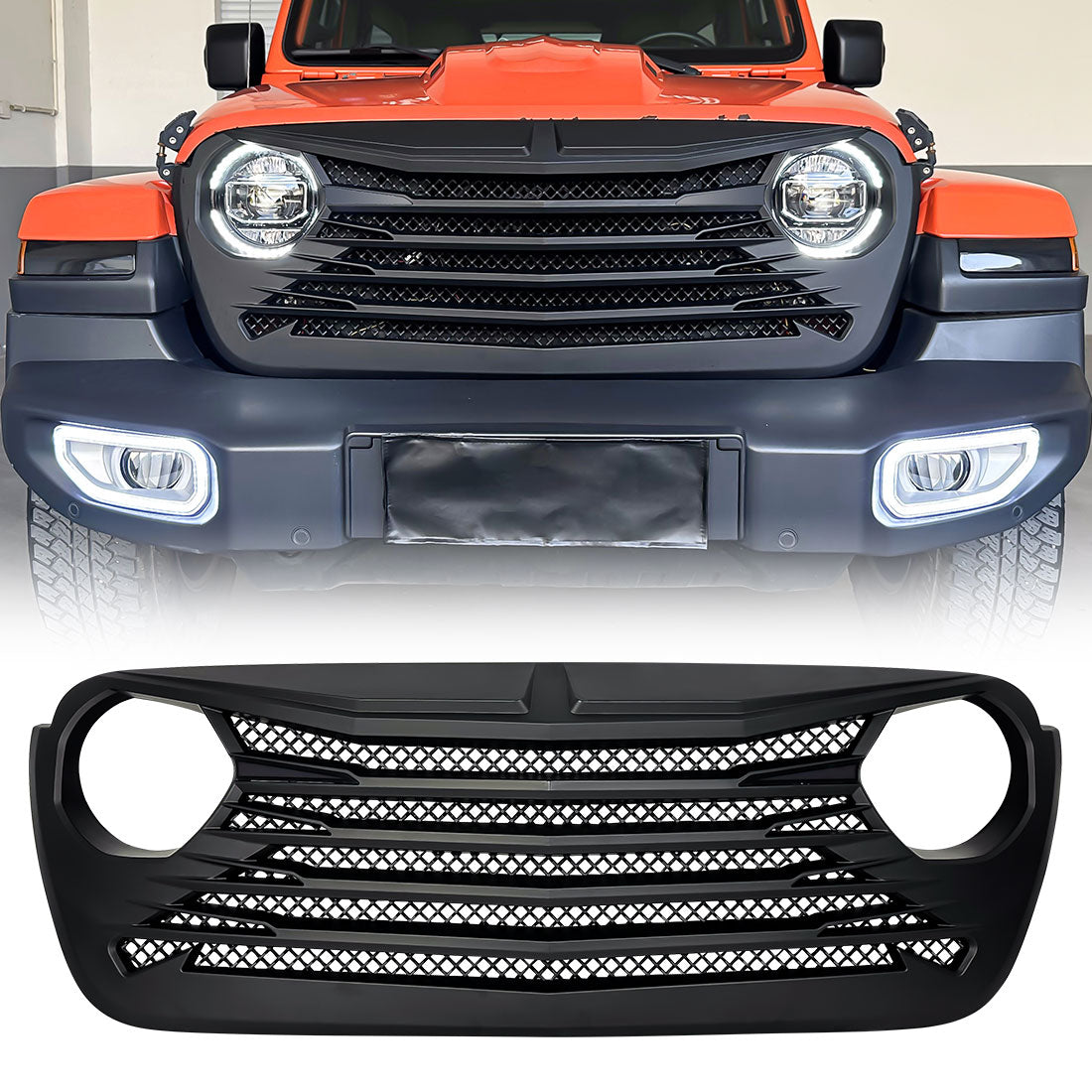 American Modified Tomahawk Grille - Matte Black - AMJPCA00120