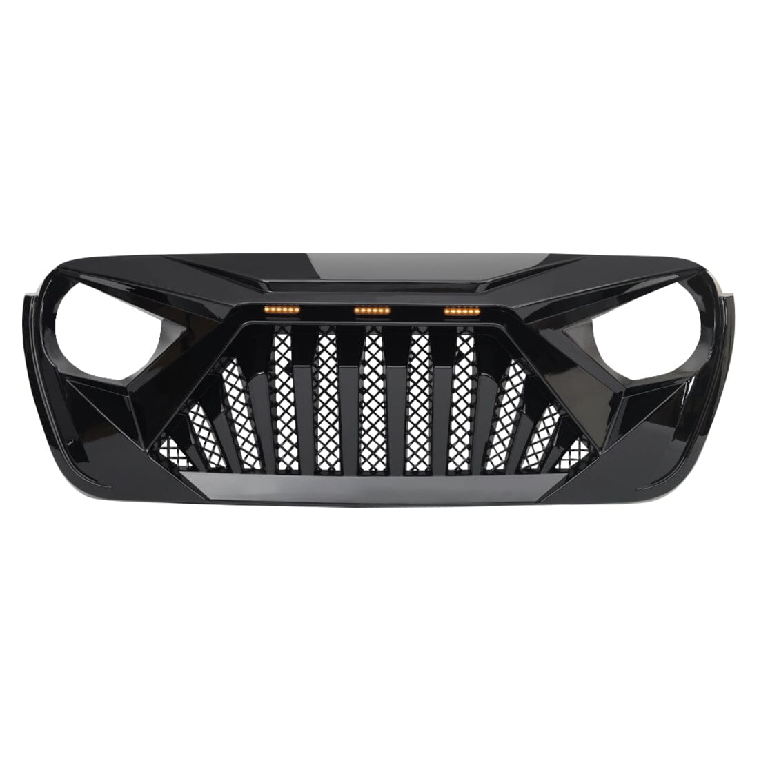 American Modified Goliath Grille W/ LED Amber Lights Glossy Black - AMJPCA00121