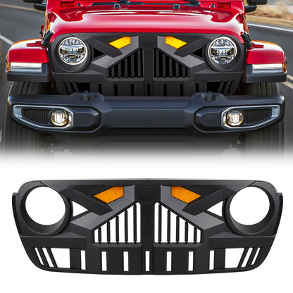 American Modified Empire Grille With LED Amber Lights - Matte Black - AMJPCA00130