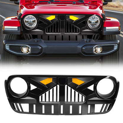 American Modified Empire Grille With LED Amber Lights - Glossy Black - AMJPCA00131