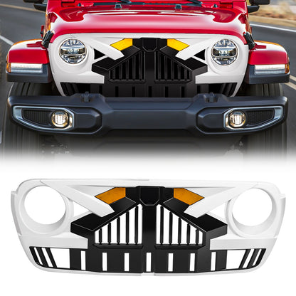 American Modified Empire Grille With LED Amber Lights - Black And White - AMJPCA00132