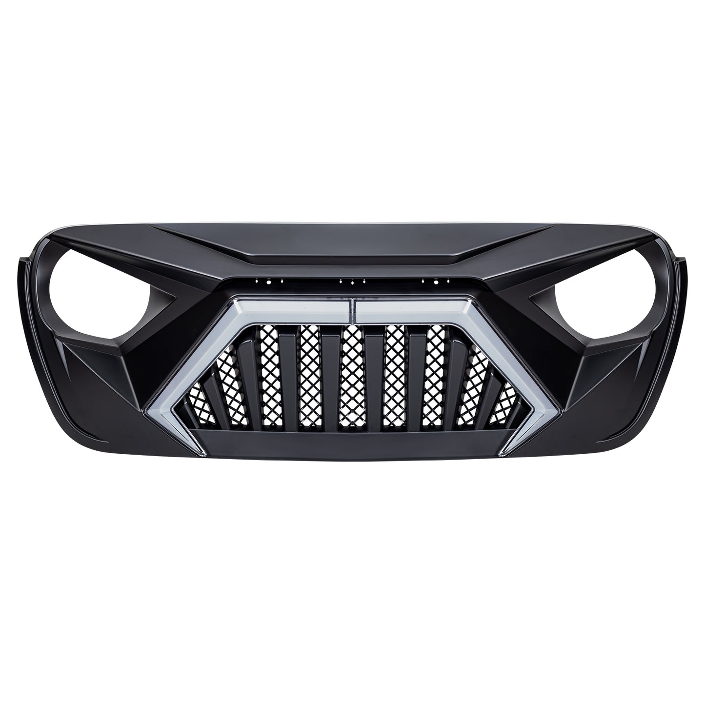 American Modified Goliath Grille W/ LED DRL And Turn Signals - Matte Black - AMJPCA00135