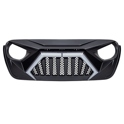 American Modified Goliath Grille W/ LED DRL And Turn Signals - Matte Black - AMJPCA00135