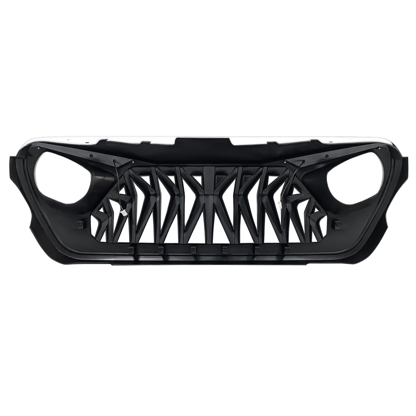 American Modified Shark Grille W/ LED Eyebrow DRL And Turn Signals White & Black - AMJPCA00141