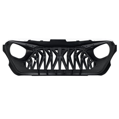 American Modified Shark Grille W/ LED Eyebrow DRL And Turn Signals White & Black - AMJPCA00141