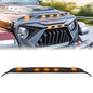American Modified Front Hood Protector Stone Guard With Amber LED Lights - AMJPCA00204