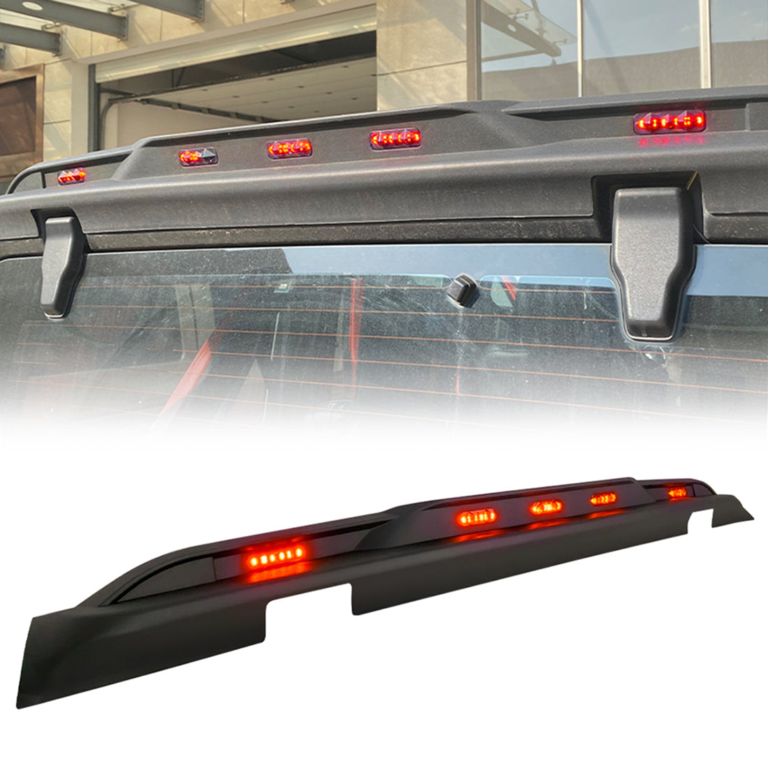 American Modified Rear Roof Spoiler With Amber LED Lights - AMJPCA00303