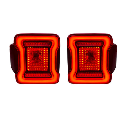American Modified Tunnel Tail Lights - Black Housing - Red Lens - AMJPCA03305