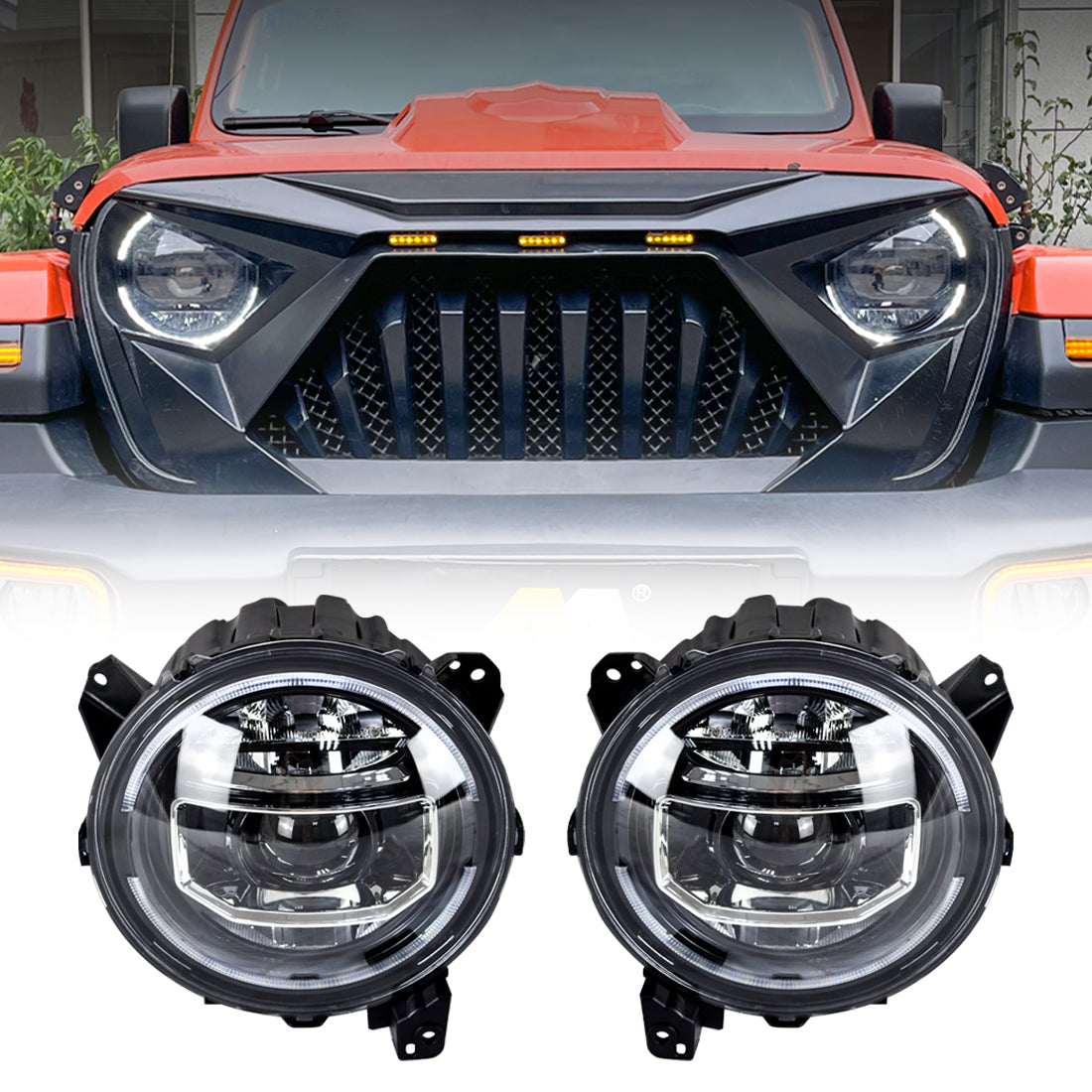 American Modified 9 Inch LED Halo Headlights With Start-Up Animation - AMJPCC00101