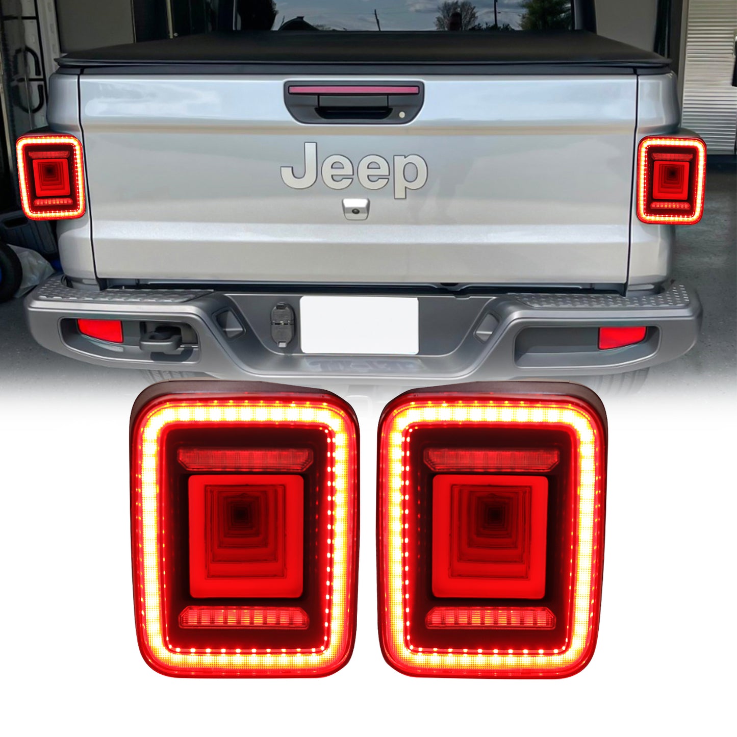 American Modified Smoked Lens Tunnel Taillights - AMJPEC00202