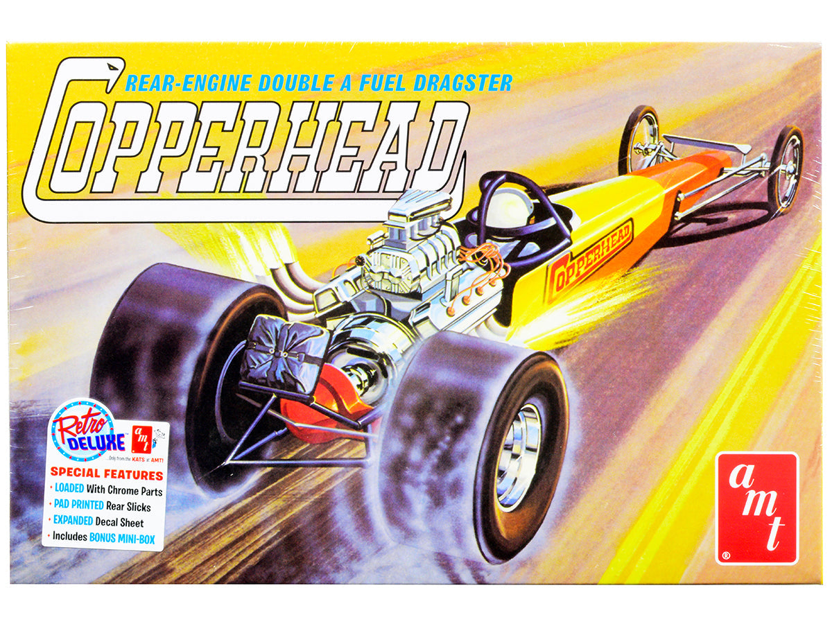Skill 2 Model Kit 1934 Copperhead Rear-Engine Double A Fuel Dragster 1/25 Scale Model by AMT  free shipping USA
