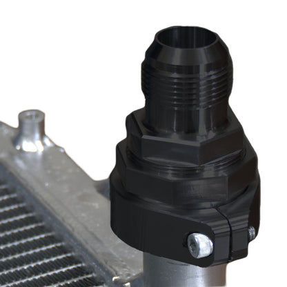 Weld Free 16AN Compression Fitting; Fits 1.85-2.0"; Black; Billet