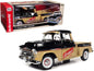 1957 Chevrolet 3100 Stepside Pickup Truck Black and Tan with Graphics "Leinenkugle's Beer The Pride of Chippewa Falls" 1/18 Diecast Model by Auto World  free shipping USA