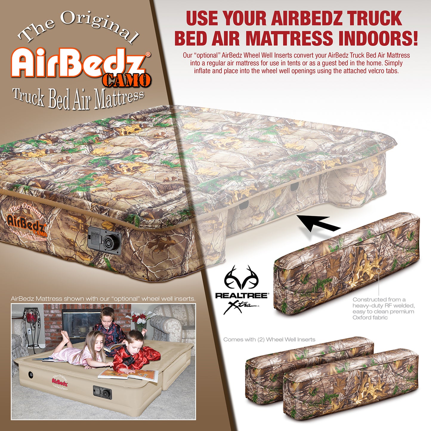 AirBedz CAMO By Pittman Outdoors - Original Inflatable Wheel Well Side Inserts - Fits PPI 401 - PPI 404