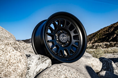 ICON Alloys Anza Satin Black 17 X 8.5 / 6 X 135 6mm Offset 5" BS