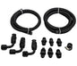Power Steering Line Kit For Attached Reservoirs; Black Braid