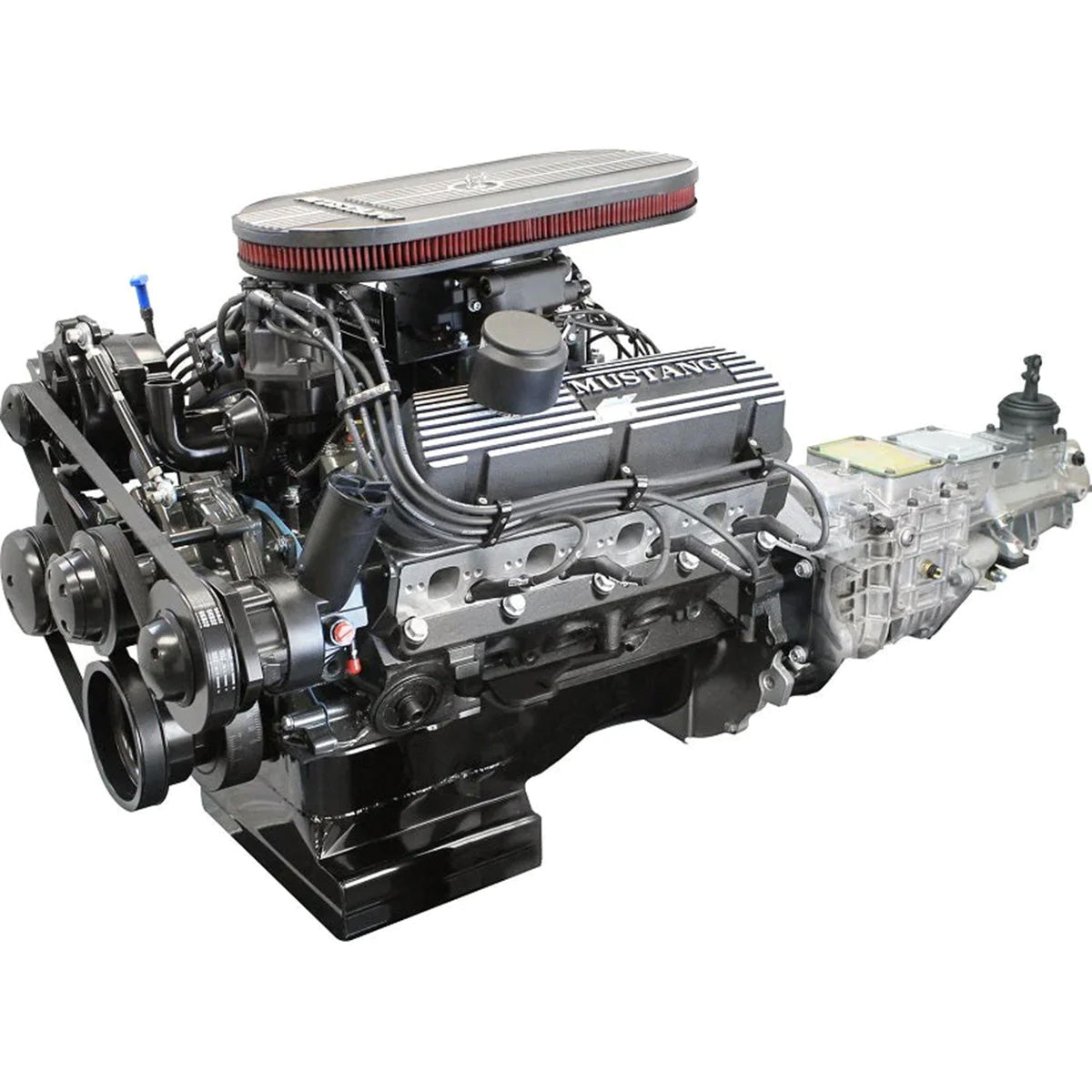 BluePrint Engines Ford Small Block Compatible 347 C.I. Mustang Edition - TKX Manual Transmission - Black Pulley Kit - Fuel Injected