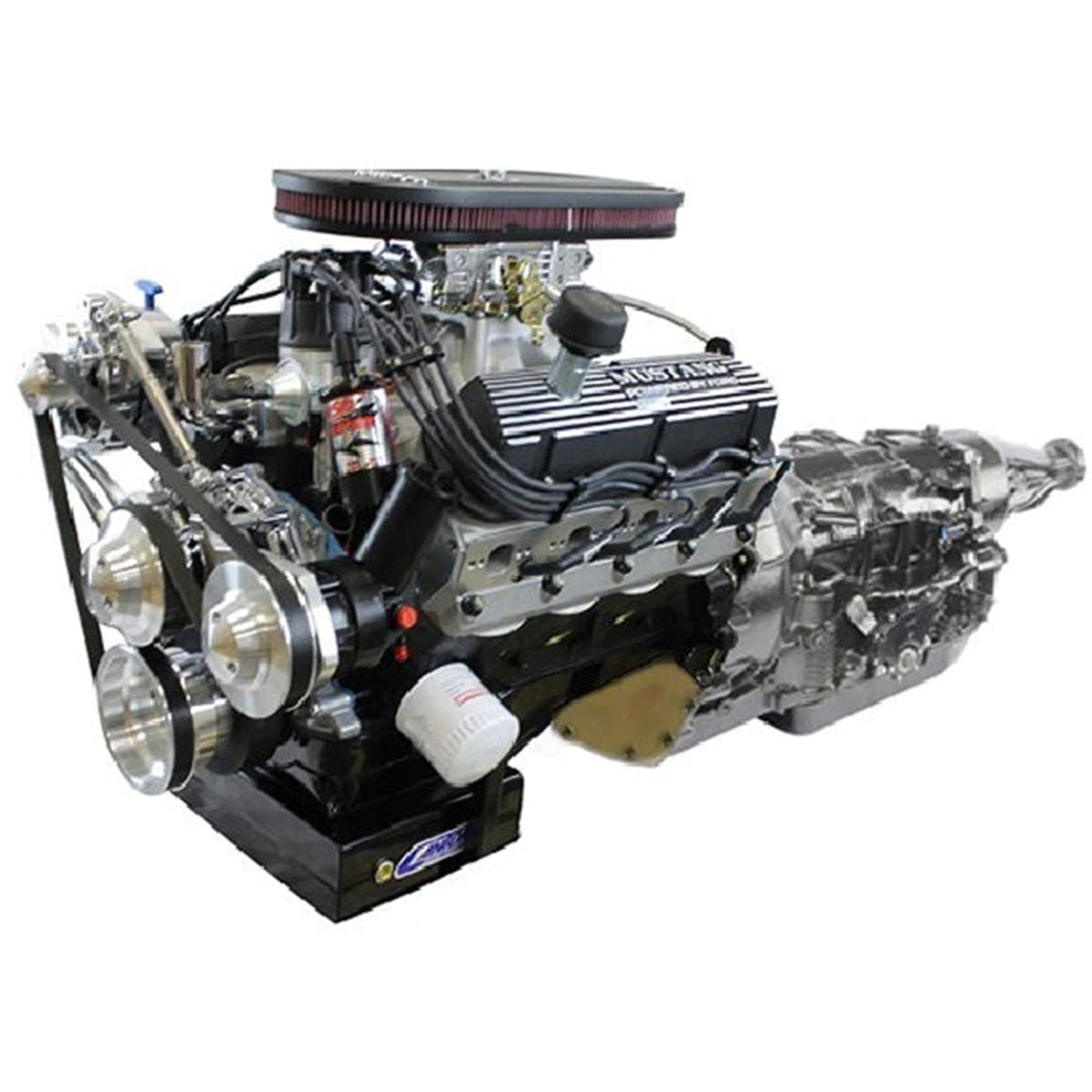 BluePrint Engines Ford Small Block Compatible 347 C.I. Mustang Edition - 4R70W Automatic Transmission - Polished Pulley Kit - Carbureted