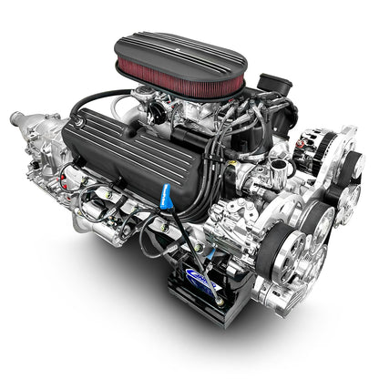 BluePrint Engines Ford Small Block Compatible 347 C.I. Mustang Edition - 4R70W Automatic Transmission - Polished Pulley Kit - Carbureted