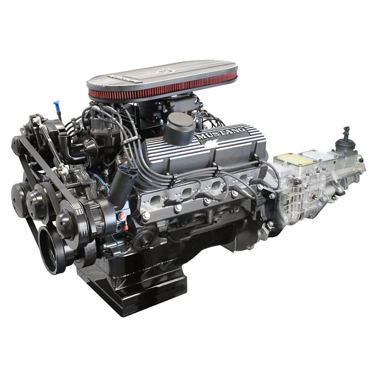 BluePrint Engines Ford Small Block Compatible 347 C.I. Mustang Edition - TKX Manual Transmission - Black Pulley Kit - Carbureted