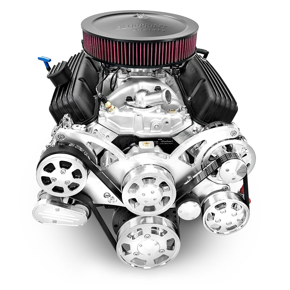 BluePrint Engines GM Small Block Compatible 383 C.I. Truck Edition - 700R4 Automatic Transmission 4WD Ready - Polished Pulley Kit - Carbureted