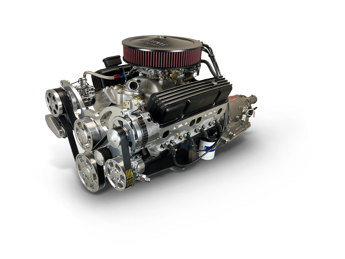 BluePrint Engines GM Small Block Compatible 383 C.I. Standard Edition - 700R4 Automatic Transmission - Polished Pulley Kit - Carbureted