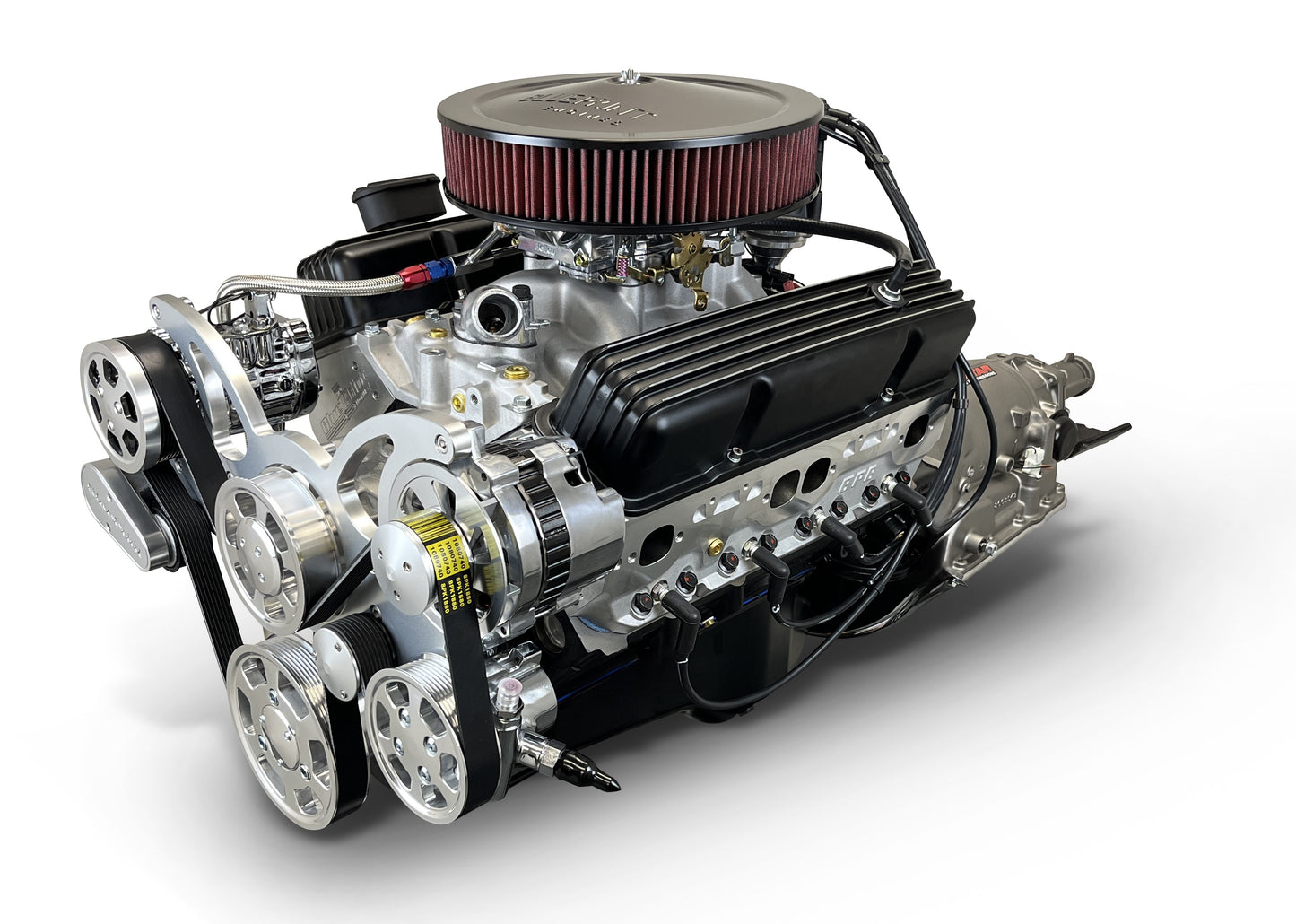 BluePrint Engines GM Small Block Compatible 400 C.I. Standard Edition - 700R4 Automatic Transmission - Carbureted - Polished Pulley Kit