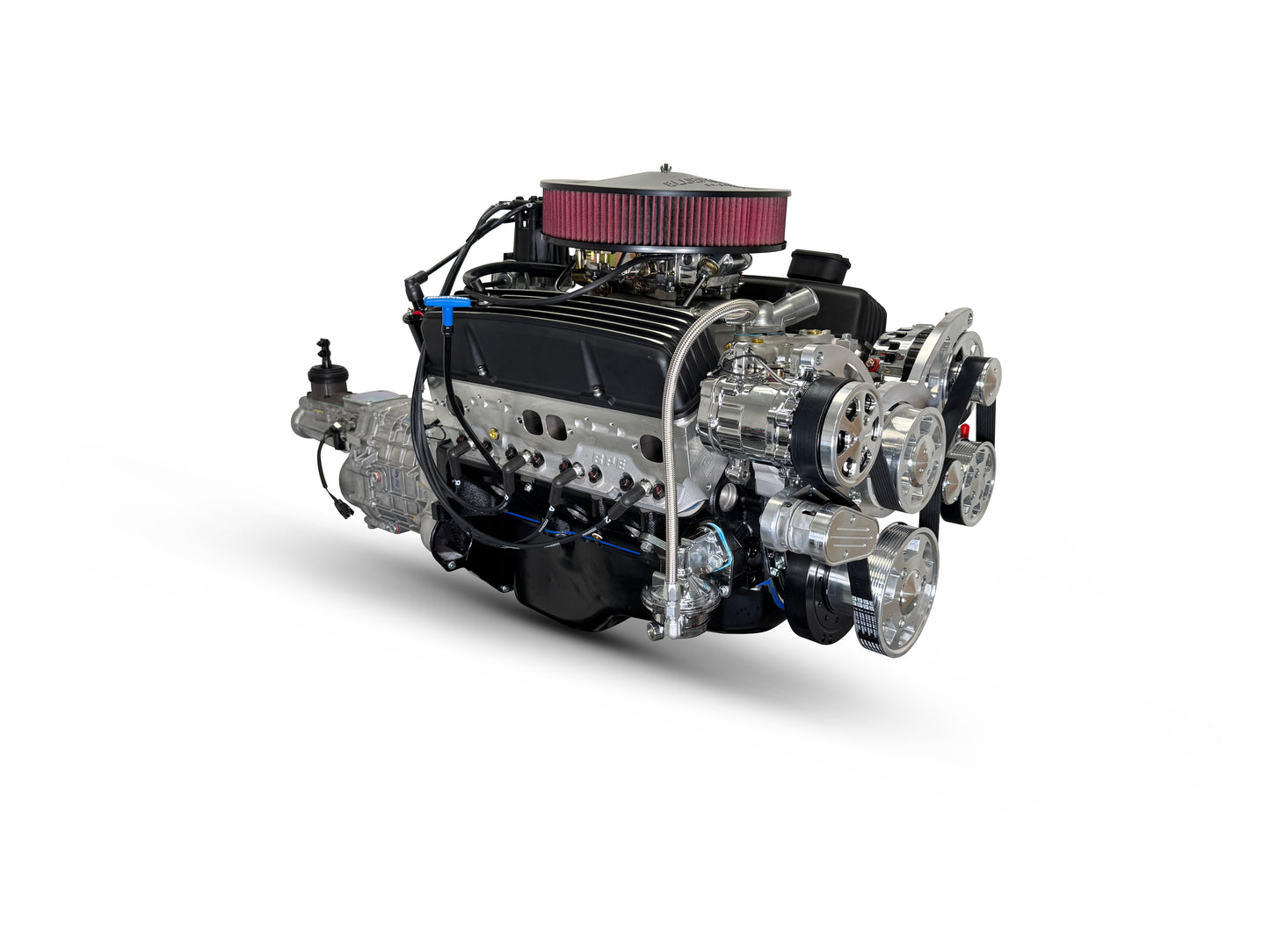 BluePrint Engines GM Small Block Compatible 400 C.I. Standard Edition - TKX Manual Transmission - Carbureted - - Polished Pulley Kit