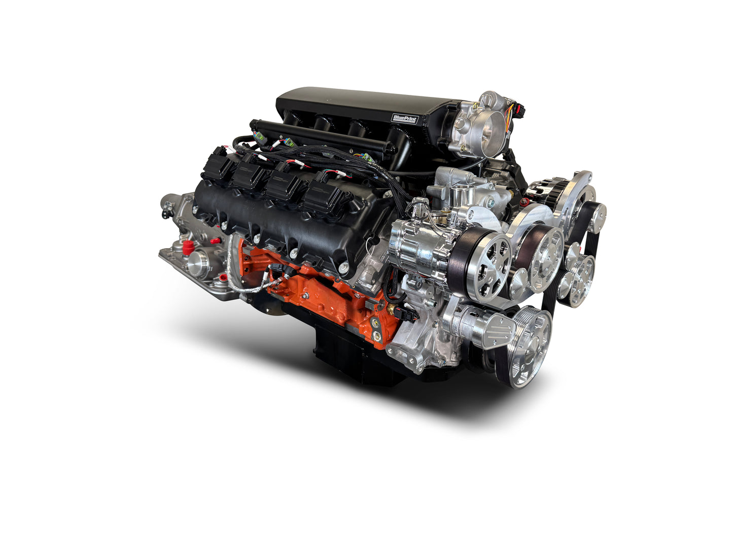 BluePrint Engines Chrysler Hemi Compatible 426 C.I. Standard Edition - 4L65/70E Automatic Transmission - Polished Pulley Kit - Fuel Injected