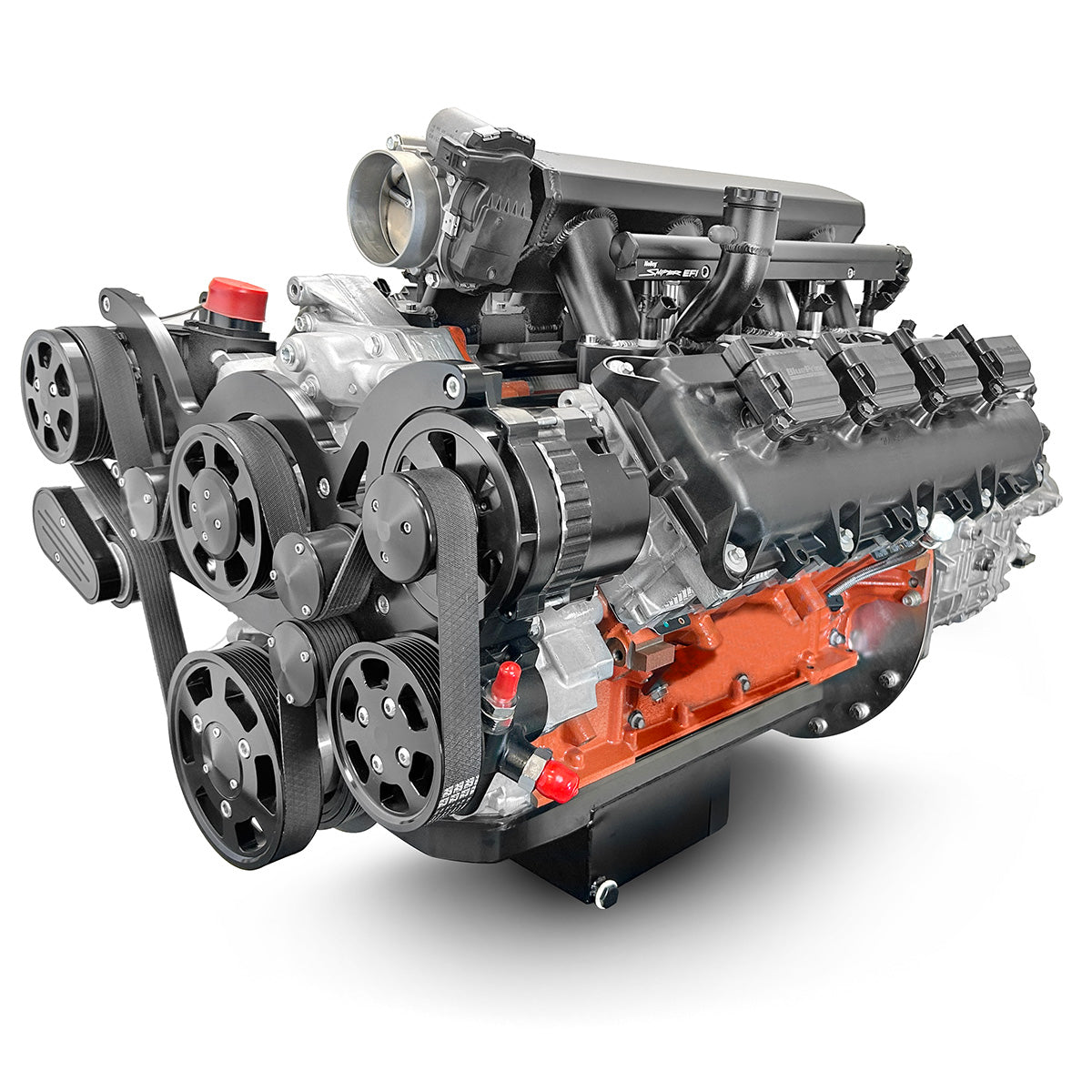 BluePrint Engines Chrysler Hemi Compatible 426 C.I. Standard Edition - 4L65/70E Automatic Transmission - Black Pulley Kit - Fuel Injected