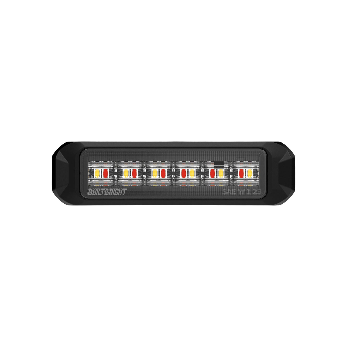 BUILTBRIGHT BB6110E Work Bar Strobe 4 Slim - 4" Low-Profile LED Strobe Light Amber/Red (1 EA)