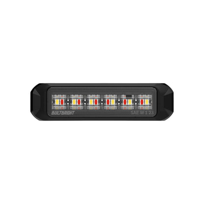 BUILTBRIGHT BB6110E Work Bar Strobe 4 Slim - 4" Low-Profile LED Strobe Light Amber/Red (1 EA)