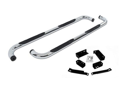 Big Country Truck Accessories 372763 - 3" Round Classic Side Bars With Mounting Bracket Kit - Chrome