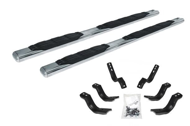 Big Country Truck Accessories 105401876 - 5" Fusion Series Side Bars With Mounting Bracket Kit - Polished Stainless Steel