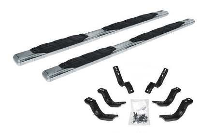 Big Country Truck Accessories 105401876 - 5" Fusion Series Side Bars With Mounting Bracket Kit - Polished Stainless Steel