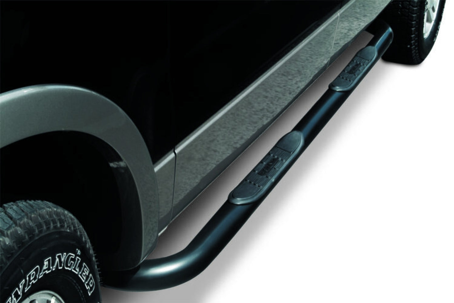 Big Country Truck Accessories 372561 - 3" Round Classic Side Bars With Mounting Bracket Kit - Black Powdercoat