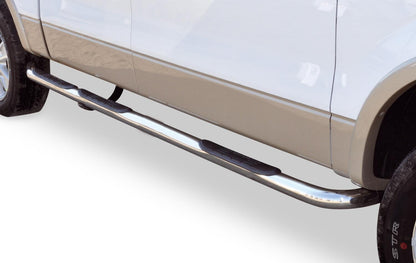 Big Country Truck Accessories 373694 - 3" Round Wheel To Wheel Side Bars With Mounting Bracket Kit - Polished Stainless Steel