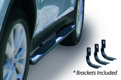 Big Country Truck Accessories 394055716 - 4" WIDESIDER Platinum Side Bars With Mounting Bracket Kit - Polished Stainless Steel