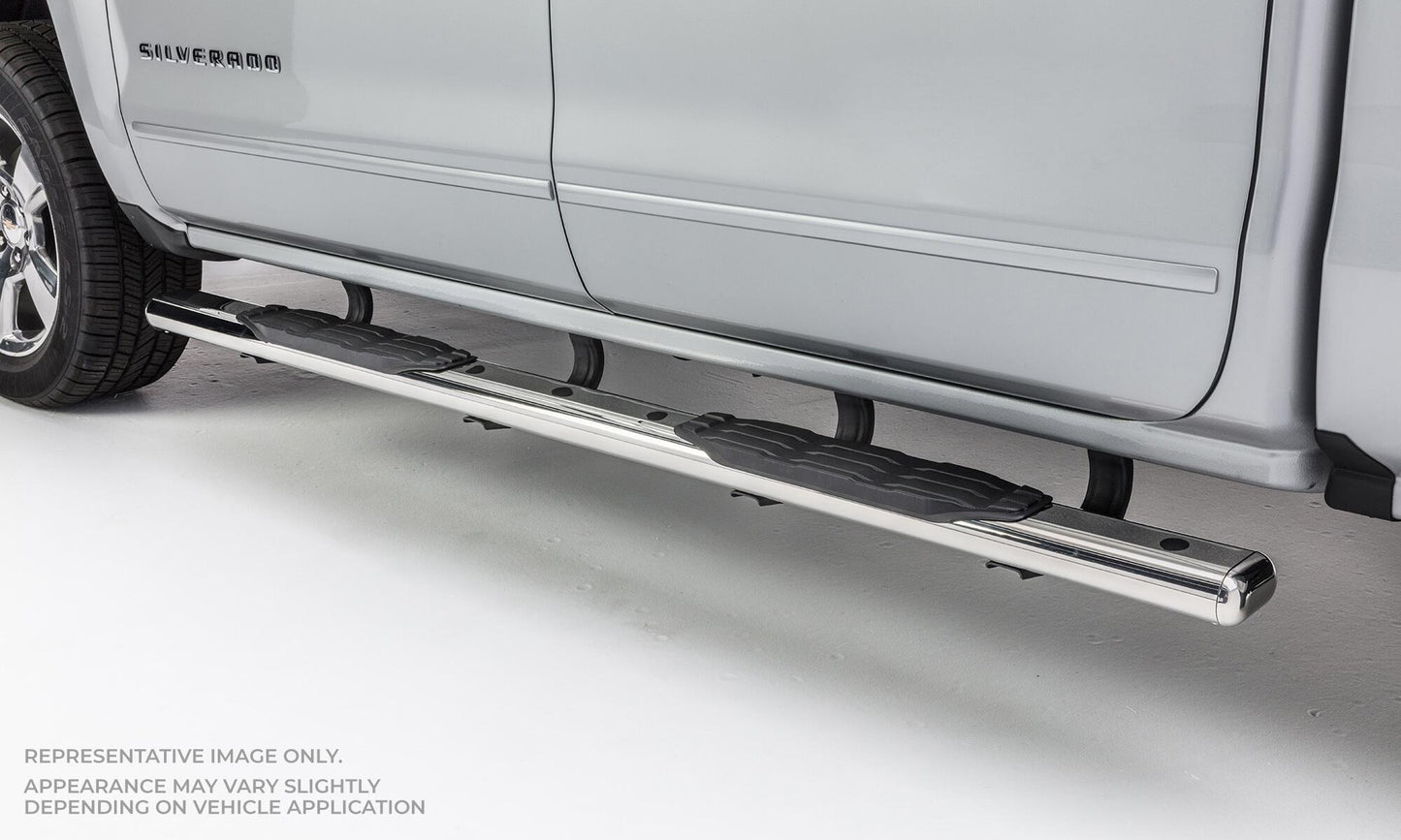 Big Country Truck Accessories 105424876 - 5" Fusion Series Side Bars With Mounting Bracket Kit - Polished Stainless Steel
