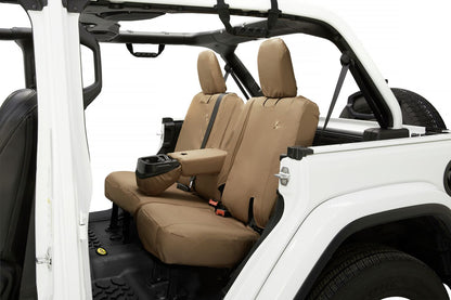 Seat Covers - Jeep '18-2023 Wrangler JL 4-Door; Exc. 4XE; Rear W/ Fold Down Arm Rest (Tan)
