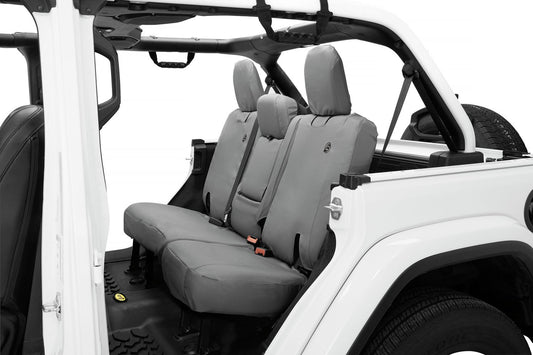 Seat Covers - Jeep '18-2023 Wrangler JL 4-Door; Exc. 4XE; Rear W/ Fold Down Arm Rest (Charcoal)