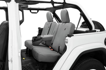 Seat Covers - Jeep '18-2023 Wrangler JL 4-Door; Exc. 4XE; Rear W/ Fold Down Arm Rest (Charcoal)