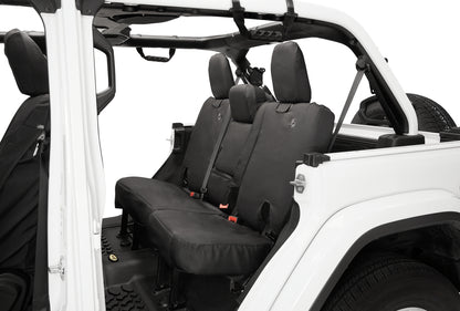 Seat Covers - Jeep '18-2023 Wrangler JL 4-Door; Exc. 4XE; Rear W/ Fold Down Arm Rest (Black Diamond)