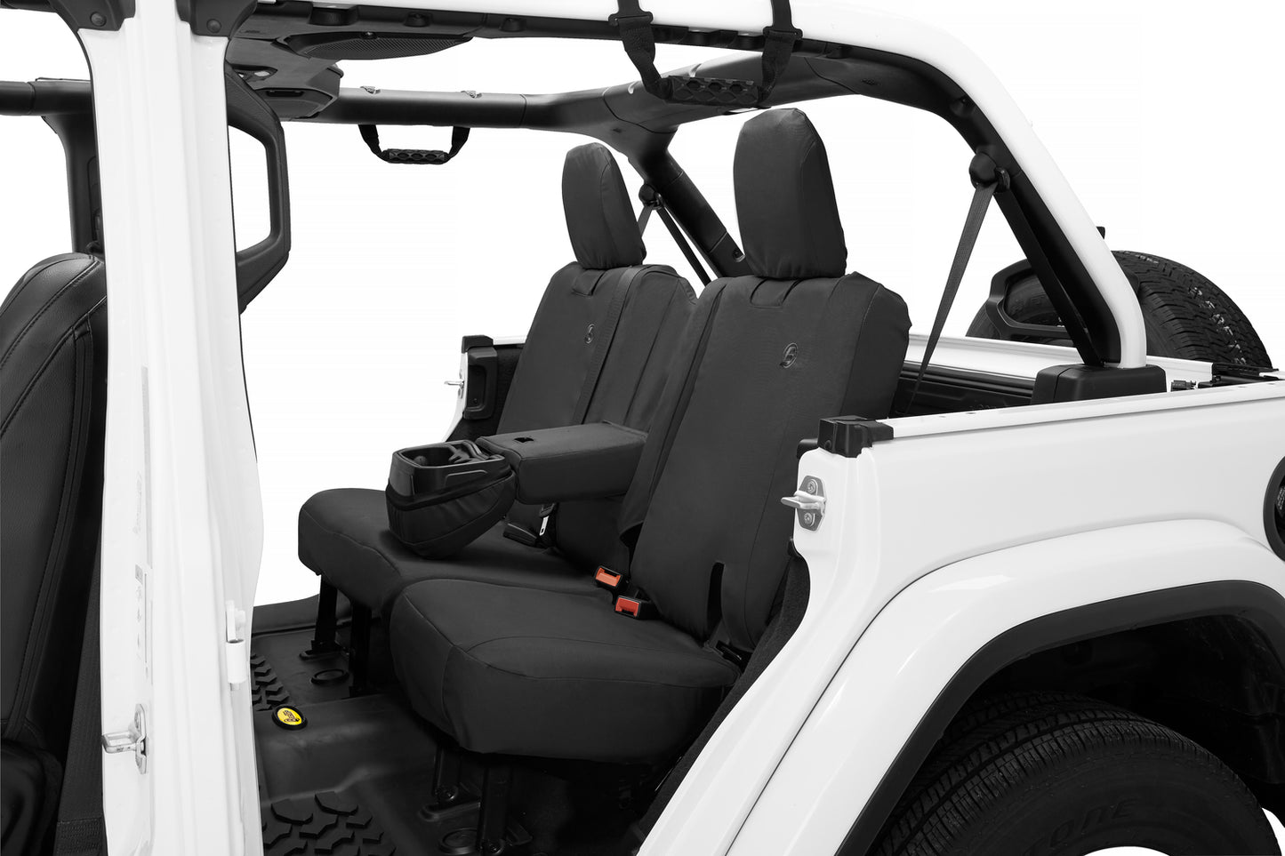Seat Covers - Jeep '18-2023 Wrangler JL 4-Door; Exc. 4XE; Rear W/ Fold Down Arm Rest (Black Diamond)