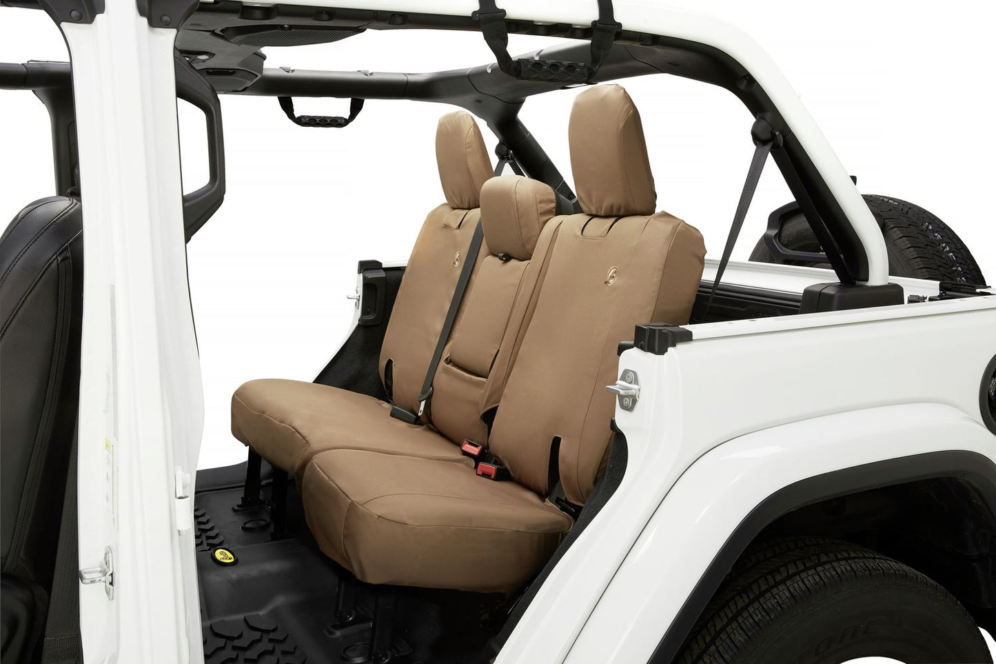 Seat Covers - Jeep '18-2023 Wrangler JL 4-Door; Exc. 4XE; Rear W/o Fold Down Arm Rest (Tan)