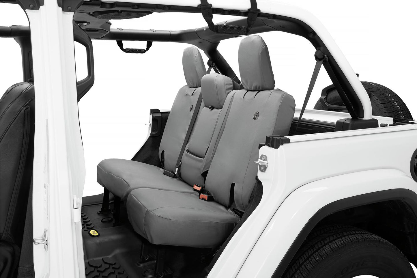 Seat Covers - Jeep '18-2023 Wrangler JL 4-Door; Exc. 4XE; Rear W/o Fold Down Arm Rest (Charcoal)