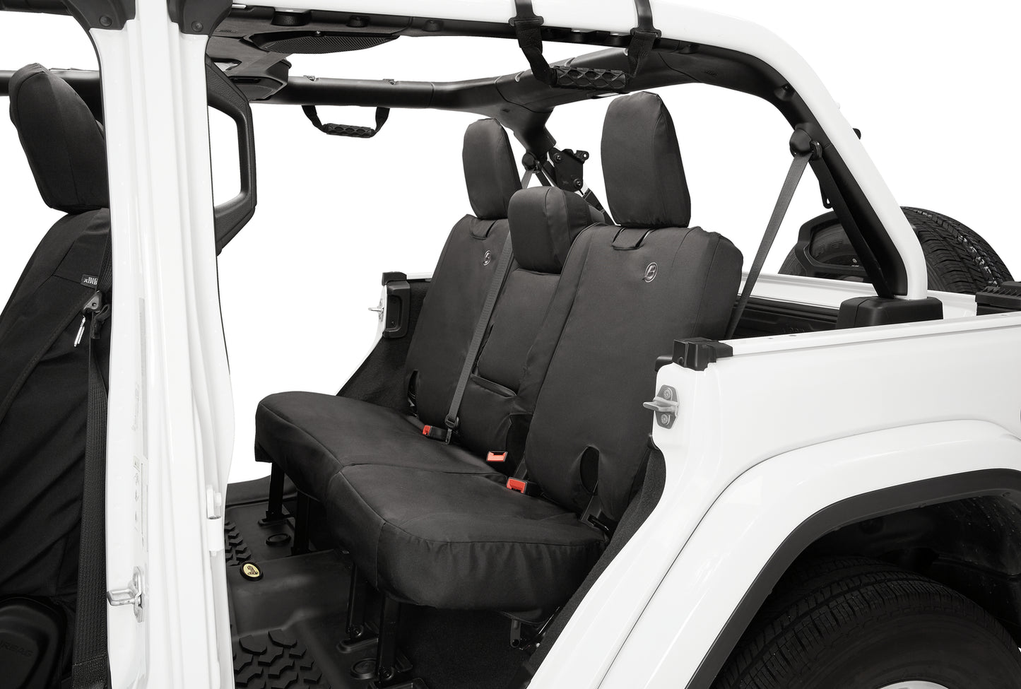 Seat Covers - Jeep '18-2023 Wrangler JL 4-Door; Exc. 4XE; Rear W/o Fold Down Arm Rest (Black Diamond)